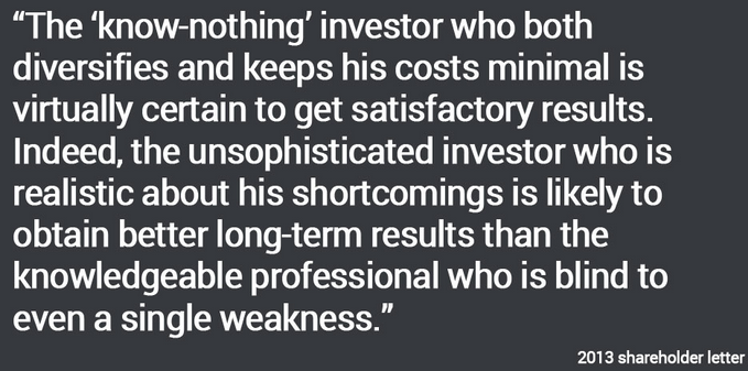 Warren Buffet quote (shareholders letter extract)